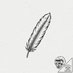 A burning feather, tattoo sketch design, blac… – tattoo sketch (№1751126673_0, 28.06.2025 16:04) — tattoovalue.net