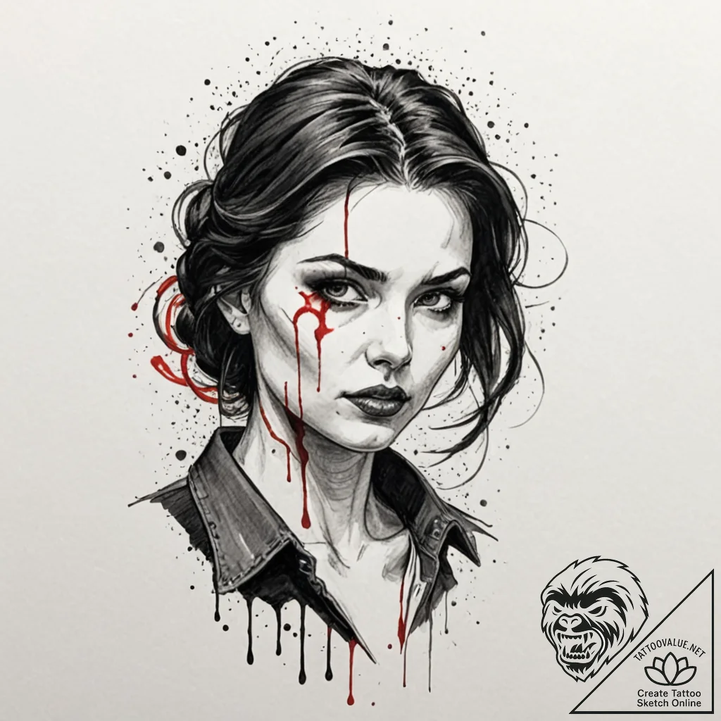 A graphic novel panel of the bloody snow from... - tattoo sketch (№1751127100_0, 28.06.2025 16:11) — tattoovalue.net