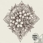 Lilac, tattoo flash sheet design, neo traditi… – tattoo sketch (№1751127622_0, 28.06.2025 16:20) — tattoovalue.net