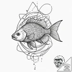 Fish, ink illustration for tattoo, vibrant co… – tattoo sketch (№1751128232_0, 28.06.2025 16:30) — tattoovalue.net