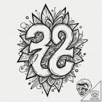 Numbers (as elements), tattoo flash sheet des… – tattoo sketch (№1751129401_0, 28.06.2025 16:50) — tattoovalue.net