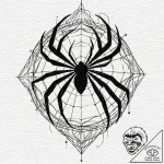 A minimalist tattoo of the spider-man logo fr… – tattoo sketch (№1751130245_0, 28.06.2025 17:04) — tattoovalue.net