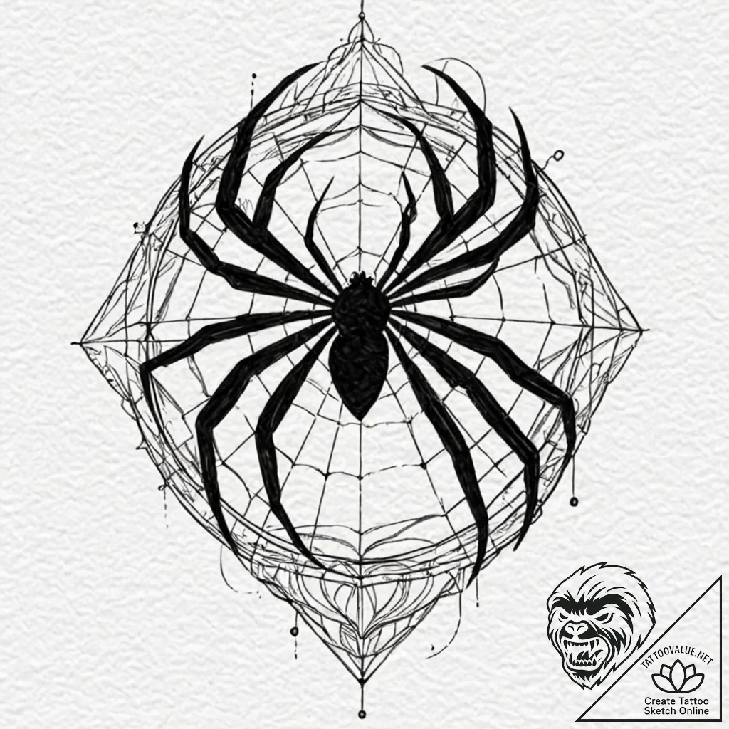 A minimalist tattoo of the spider-man logo fr... - tattoo sketch (№1751130245_0, 28.06.2025 17:04) — tattoovalue.net