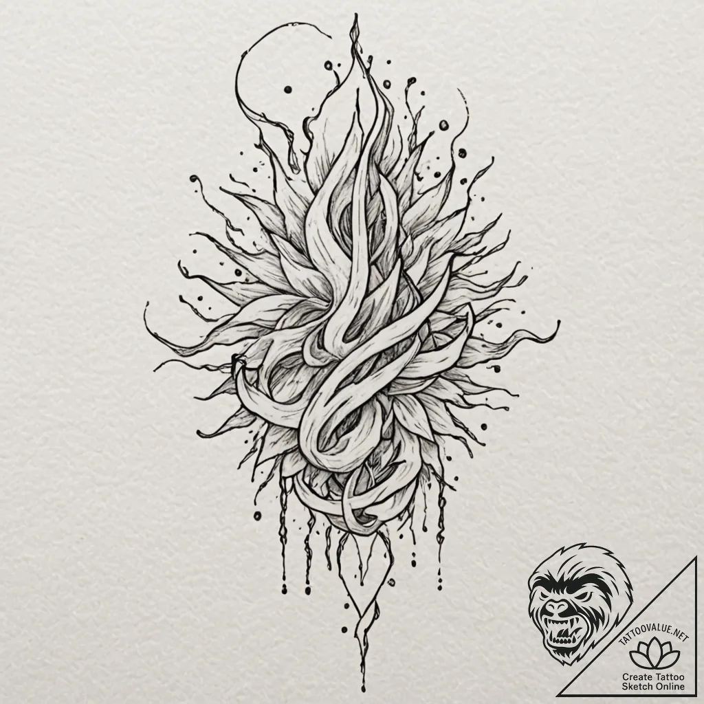 Lightning, artistic tattoo sketch, soft whip... - tattoo sketch (№1751130875_0, 28.06.2025 17:14) — tattoovalue.net