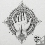 A linework tattoo of the puppeteer’s hand wit… – tattoo sketch (№1751131098_0, 28.06.2025 17:18) — tattoovalue.net