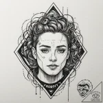 A trash polka composition of code, anxiety, a… – tattoo sketch (№1751131399_0, 28.06.2025 17:23) — tattoovalue.net