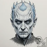 A dotwork tattoo of the night king’s face, co… – tattoo sketch (№1751132231_0, 28.06.2025 17:37) — tattoovalue.net