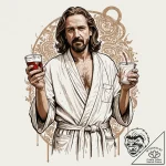 A sketch of the dude from the big lebowski, i… – tattoo sketch (№1751132904_0, 28.06.2025 17:48) — tattoovalue.net