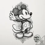 Mickey mouse, concept art for tattoo, highly… – tattoo sketch (№1751133089_0, 28.06.2025 17:51) — tattoovalue.net