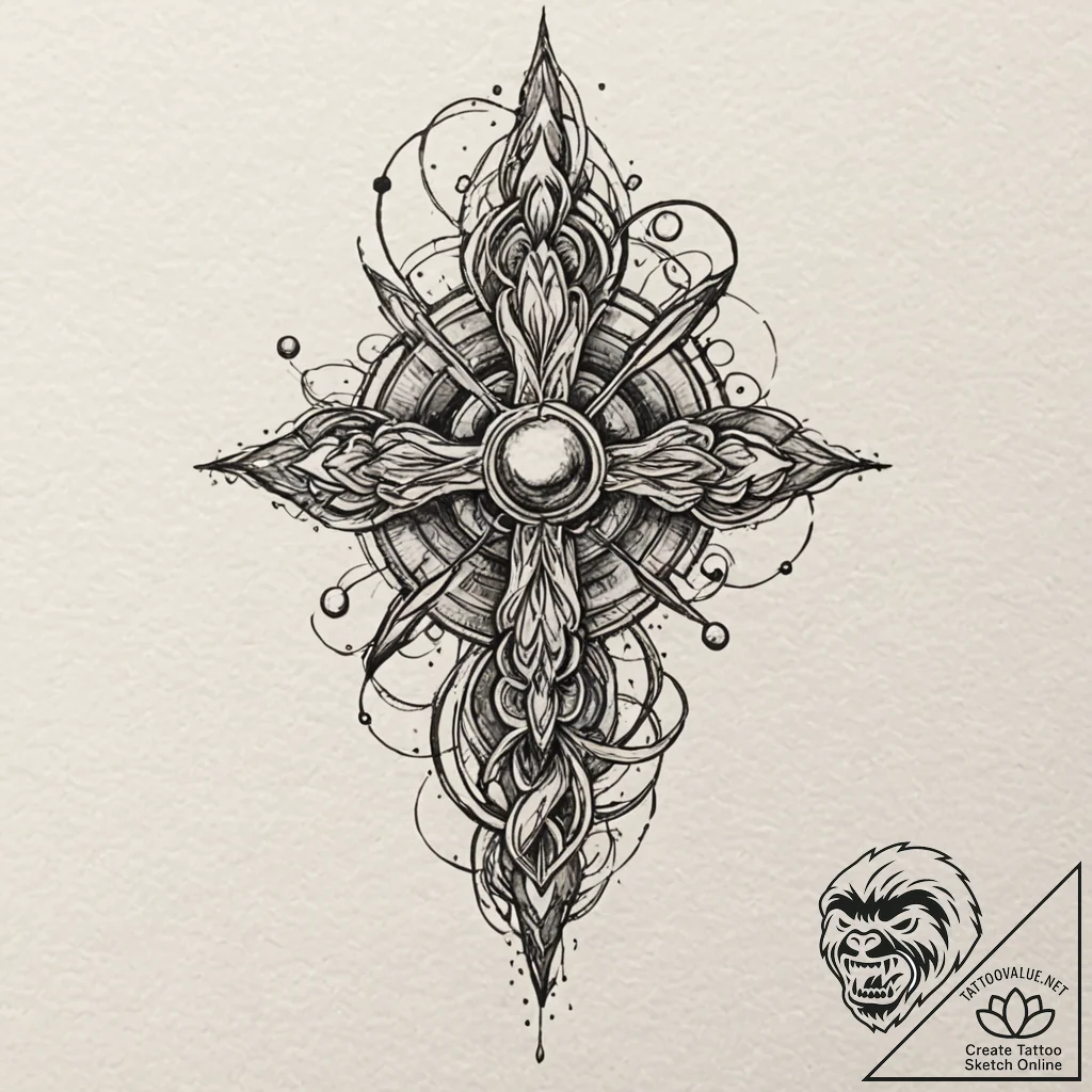 A watercolor design of the protomolecule, bea... - tattoo sketch (№1751133826_0, 28.06.2025 18:03) — tattoovalue.net