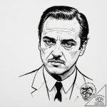 A graphic novel portrait of fredo corleone, w… – tattoo sketch (№1751133932_0, 28.06.2025 18:05) — tattoovalue.net