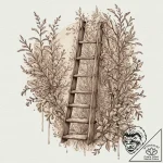 Ladder, tattoo line art, unique design, origi… – tattoo sketch (№1751134027_0, 28.06.2025 18:07) — tattoovalue.net