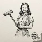 A sketch of annie wilkes from misery, with he… – tattoo sketch (№1751134574_0, 28.06.2025 18:16) — tattoovalue.net