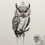Neo-traditional tattoo design of the owl from… – tattoo sketch (№1751136204_0, 28.06.2025 18:43) — tattoovalue.net