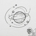 Jupiter (planet), concept art for tattoo, lin… – tattoo sketch (№1751136529_0, 28.06.2025 18:48) — tattoovalue.net