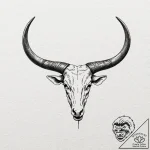 Horns, ink illustration for tattoo, masterpie… – tattoo sketch (№1751136636_0, 28.06.2025 18:50) — tattoovalue.net