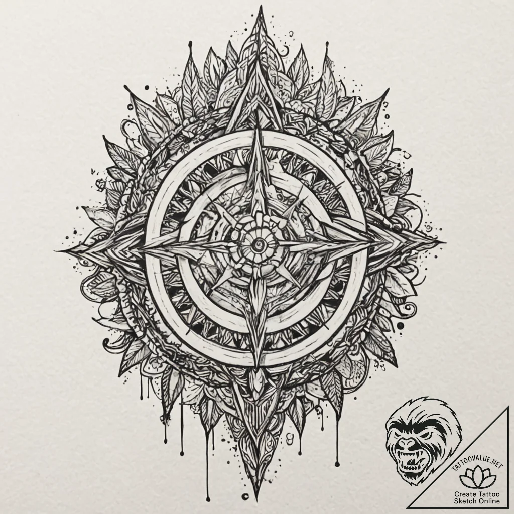 A linework tattoo of the elder wand, detailed... - tattoo sketch (№1751137487_0, 28.06.2025 19:04) — tattoovalue.net