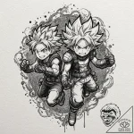 A watercolor sketch of the main characters fr… – tattoo sketch (№1751138367_0, 28.06.2025 19:19) — tattoovalue.net