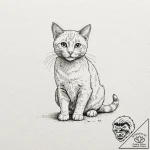 Cat, artistic tattoo sketch, linework tattoo… – tattoo sketch (№1751138481_0, 28.06.2025 19:21) — tattoovalue.net