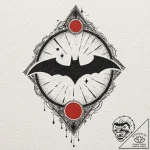 A neo-traditional tattoo of the bat-signal in… – tattoo sketch (№1751139475_0, 28.06.2025 19:37) — tattoovalue.net