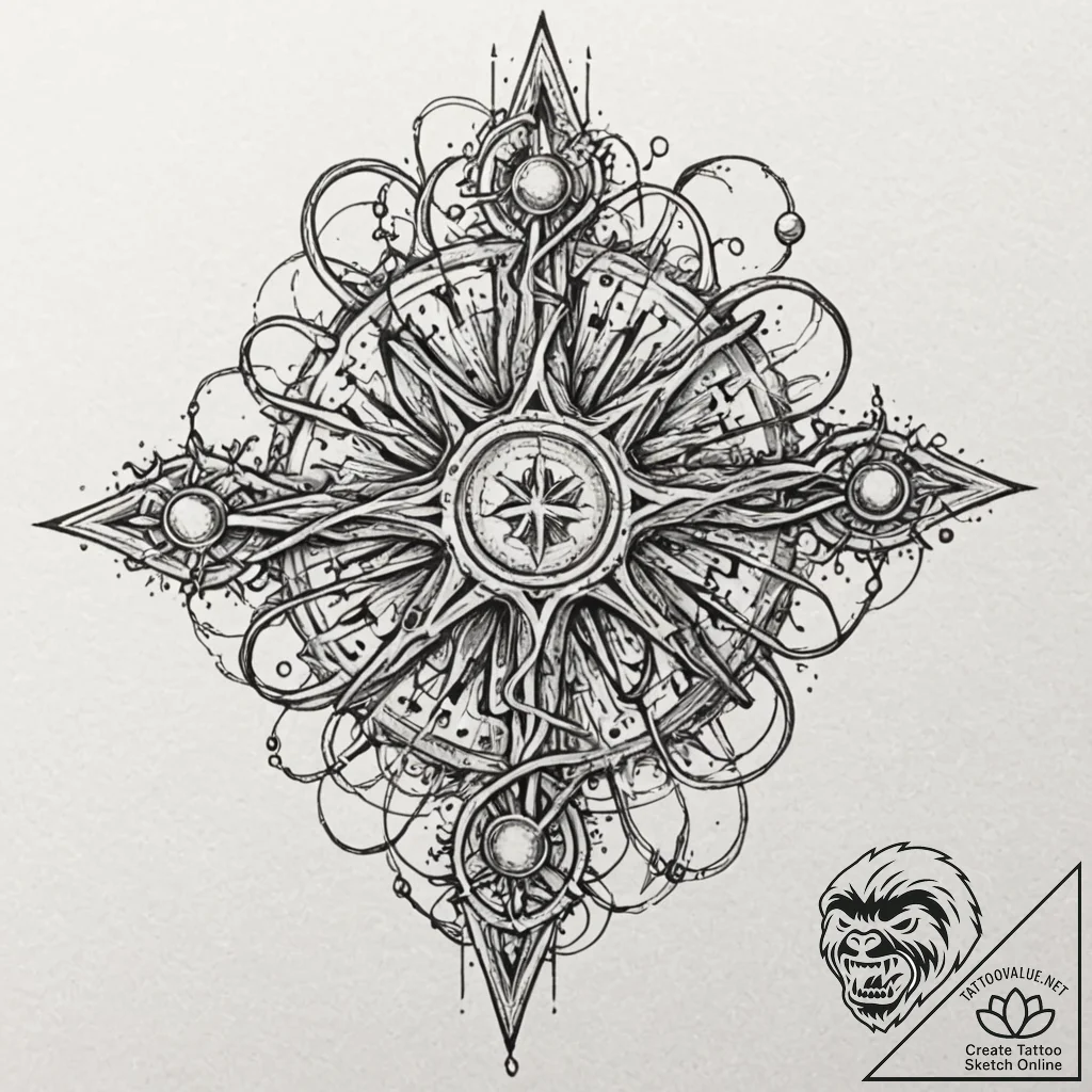 Neuron, tattoo drawing outline, no background... - tattoo sketch (№1751139706_0, 28.06.2025 19:41) — tattoovalue.net