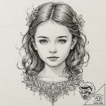 Child’s portrait, tattoo sketch design, on te… – tattoo sketch (№1751140131_0, 28.06.2025 19:48) — tattoovalue.net
