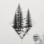 Spruce, tattoo drawing outline, bold outlines… – tattoo sketch (№1751140551_0, 28.06.2025 19:55) — tattoovalue.net