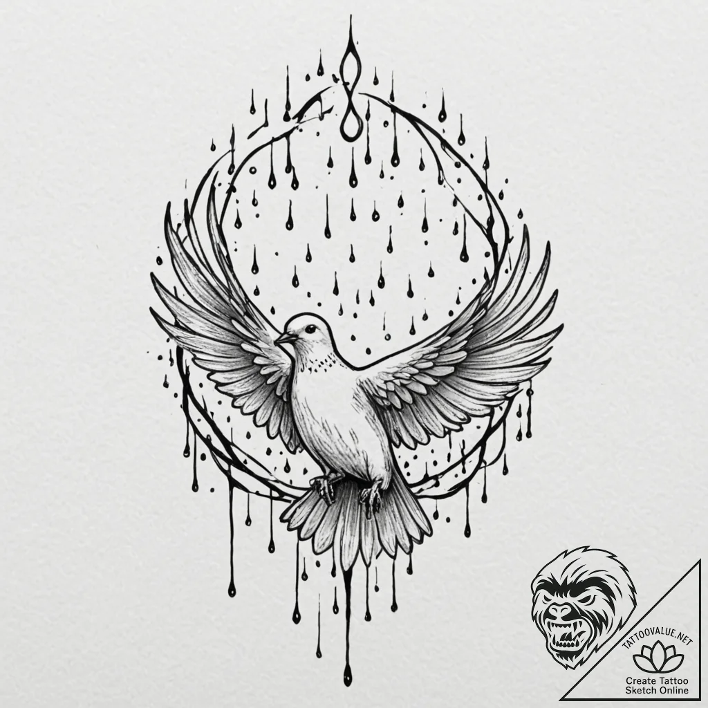 Neo-traditional tattoo of the glowing "tears... - tattoo sketch (№1751140748_0, 28.06.2025 19:59) — tattoovalue.net