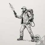 A graphic novel panel of macready from the th… – tattoo sketch (№1751140965_0, 28.06.2025 20:02) — tattoovalue.net
