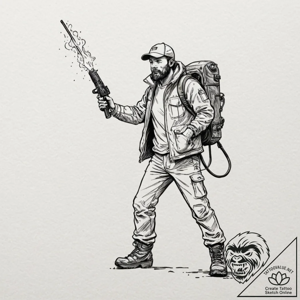 A graphic novel panel of macready from the th... - tattoo sketch (№1751140965_0, 28.06.2025 20:02) — tattoovalue.net