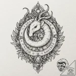 Linework tattoo of the mudhorn signet given t… – tattoo sketch (№1751141184_0, 28.06.2025 20:06) — tattoovalue.net