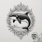 Killer whale, tattoo sketch design, on white… – tattoo sketch (№1751141410_0, 28.06.2025 20:10) — tattoovalue.net