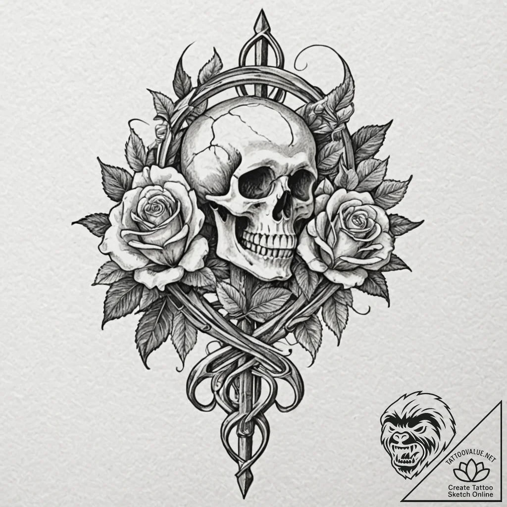 A minimalist tattoo of a single golden scisso... - tattoo sketch (№1751141859_0, 28.06.2025 20:17) — tattoovalue.net