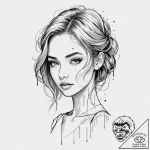 Glitch art portrait, tattoo sketch design, wa… – tattoo sketch (№1751142541_0, 28.06.2025 20:29) — tattoovalue.net