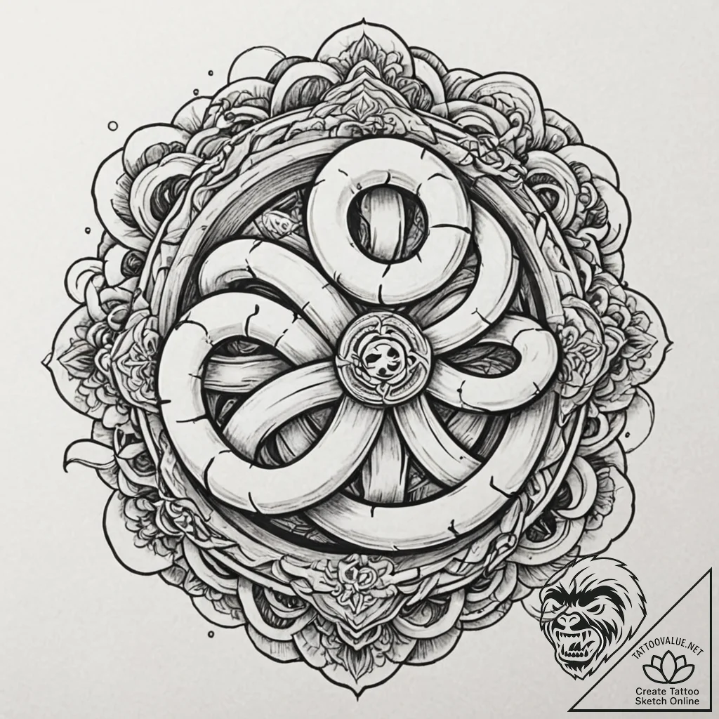 A linework tattoo of shang-chi's ten rings,,... - tattoo sketch (№1751142644_0, 28.06.2025 20:30) — tattoovalue.net