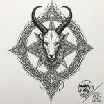 Baphomet symbol, tattoo line art, sketch tatt… – tattoo sketch (№1751143065_0, 28.06.2025 20:37) — tattoovalue.net