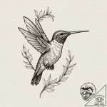 Hummingbird, artistic tattoo sketch, old scho… – tattoo sketch (№1751143613_0, 28.06.2025 20:46) — tattoovalue.net