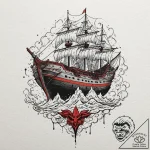 A linework tattoo of the nebuchadnezzar ship…. – tattoo sketch (№1751143907_0, 28.06.2025 20:51) — tattoovalue.net