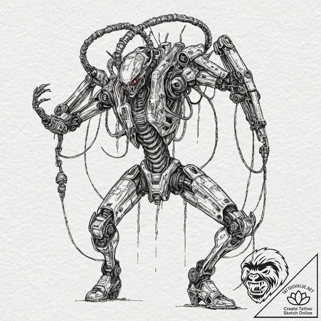 Trash polka sketch of ripley in the power loa... - tattoo sketch (№1751144342_0, 28.06.2025 20:59) — tattoovalue.net
