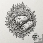 A chicano lettering tattoo of “leave the gun…. – tattoo sketch (№1751144464_0, 28.06.2025 21:01) — tattoovalue.net