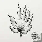 Palm, tattoo flash sheet design, minimalist t… – tattoo sketch (№1751144649_0, 28.06.2025 21:04) — tattoovalue.net