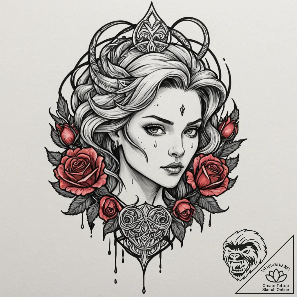 A neo-traditional portrait of a zergling from... - tattoo sketch (№1751144873_0, 28.06.2025 21:07) — tattoovalue.net