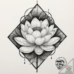 Lotus, artistic tattoo sketch, no background,… – tattoo sketch (№1751146649_0, 28.06.2025 21:37) — tattoovalue.net