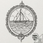 Ocean, tattoo line art, minimalist approach,… – tattoo sketch (№1751146964_0, 28.06.2025 21:42) — tattoovalue.net