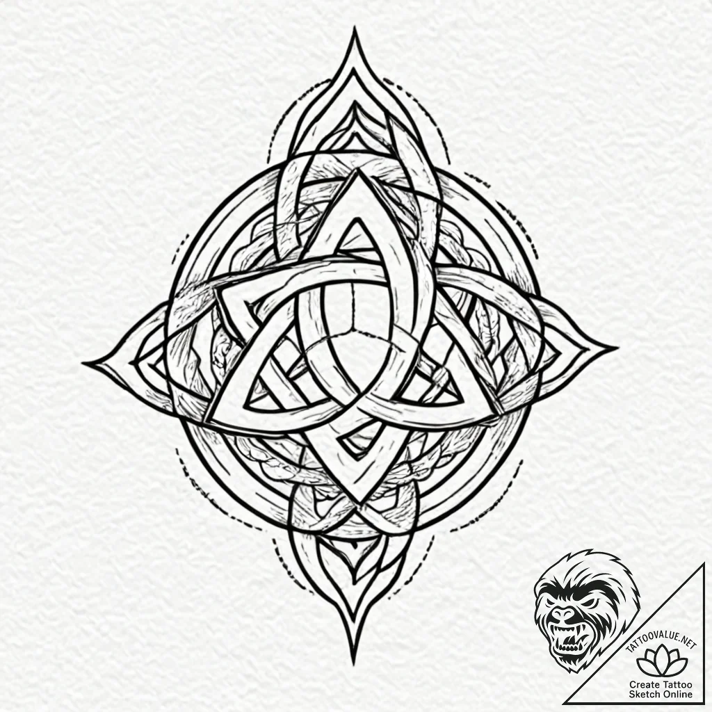 Triquetra, tattoo line art, professional artw... - tattoo sketch (№1751147069_0, 28.06.2025 21:44) — tattoovalue.net