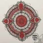 A neo-traditional tattoo of the dalgona candy… – tattoo sketch (№1751147825_0, 28.06.2025 21:57) — tattoovalue.net