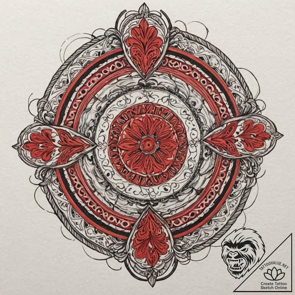 A neo-traditional tattoo of the dalgona candy... - tattoo sketch (№1751147825_0, 28.06.2025 21:57) — tattoovalue.net