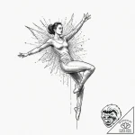 A sketch of trinity in her iconic latex suit,… – tattoo sketch (№1751148011_0, 28.06.2025 22:00) — tattoovalue.net