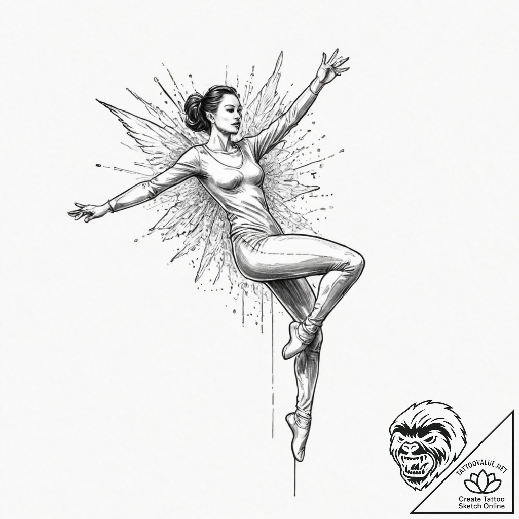 A sketch of trinity in her iconic latex suit,... - tattoo sketch (№1751148011_0, 28.06.2025 22:00) — tattoovalue.net
