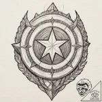 A graphic novel panel of captain america’s sh… – tattoo sketch (№1751148112_0, 28.06.2025 22:01) — tattoovalue.net